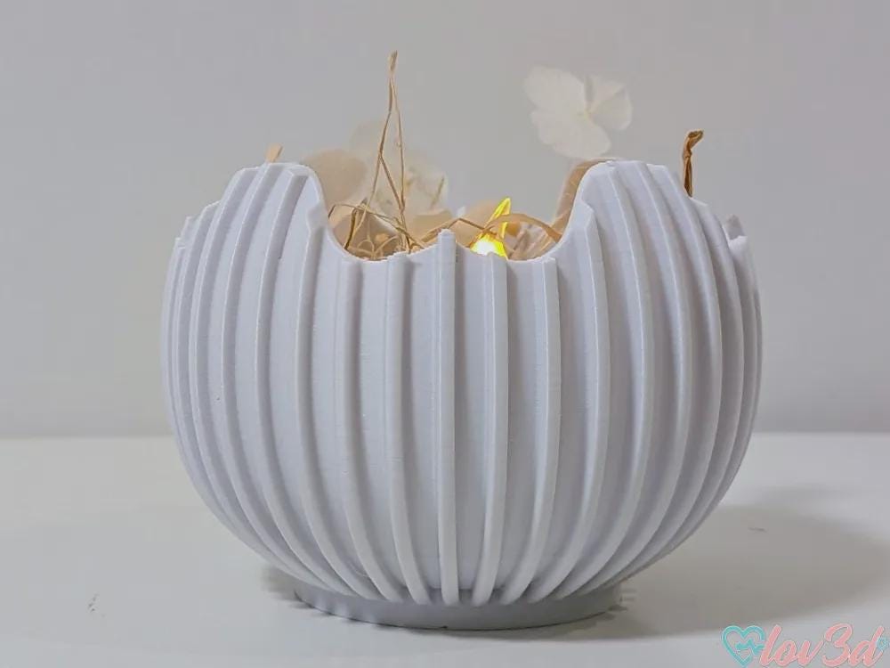 Cracked Egg Teelichthalter | 3D-gedruckte Osterdeko | Moderner Kerzenhalter in Ei-Form | Minimalistische Frühlingsdeko aus PLA, Kunststoff, 3D Druck, Plastik, ABS – 3D-Druck von G3DprintsDE
