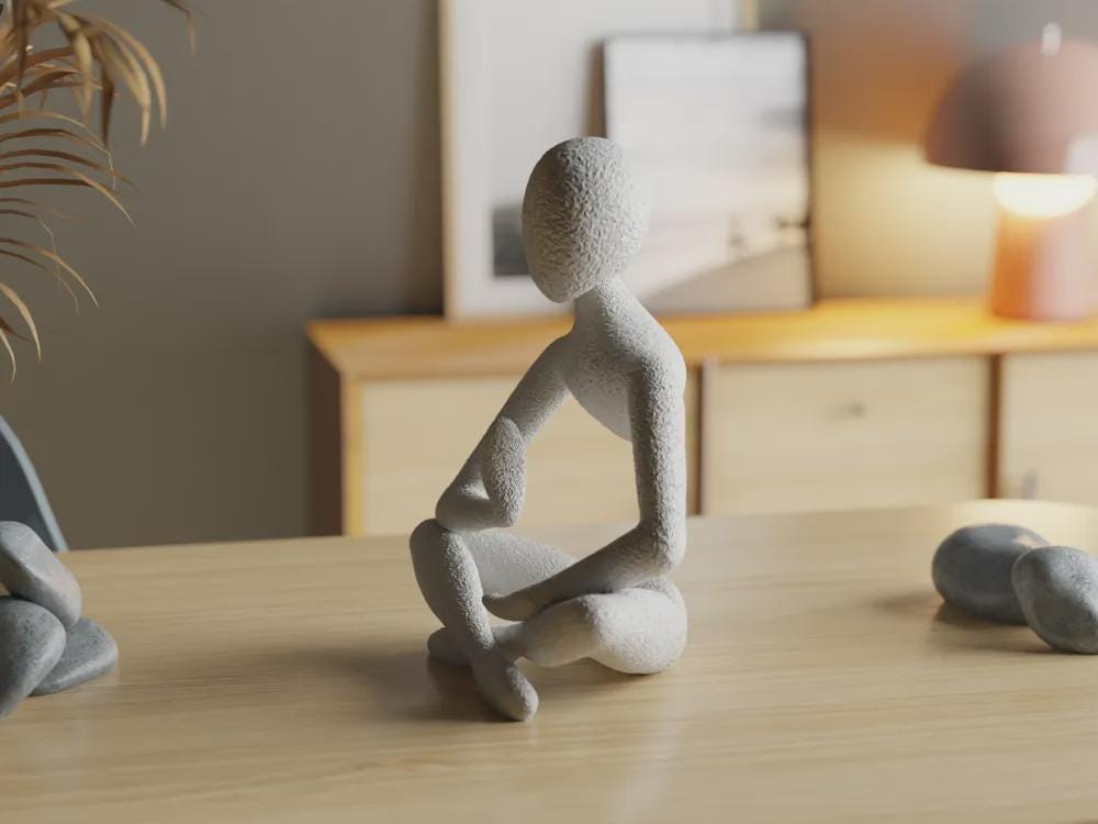 Schwebende Meditation Skulptur – Celestial Resonance Voronoi PLA 3D-Druck aus PLA, Kunststoff – 3D-Druck von G3DprintsDE