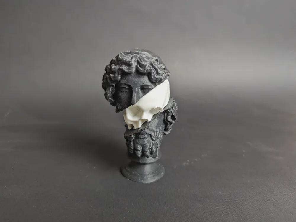 Insight Unveiled Skulptur – Göttlich & Sterblich 3D-Druck Voronoi Deko Figur aus PLA aus PLA, Kunststoff – 3D-Druck von G3DprintsDE