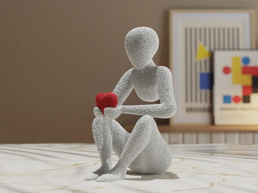 Nobody Loves Embrace Skulptur – 15cm hohe minimalistische 3D-Druck Figur, PLA Design Deko aus PLA, Kunststoff, ABS, Plastik – 3D-Druck von G3DprintsDE