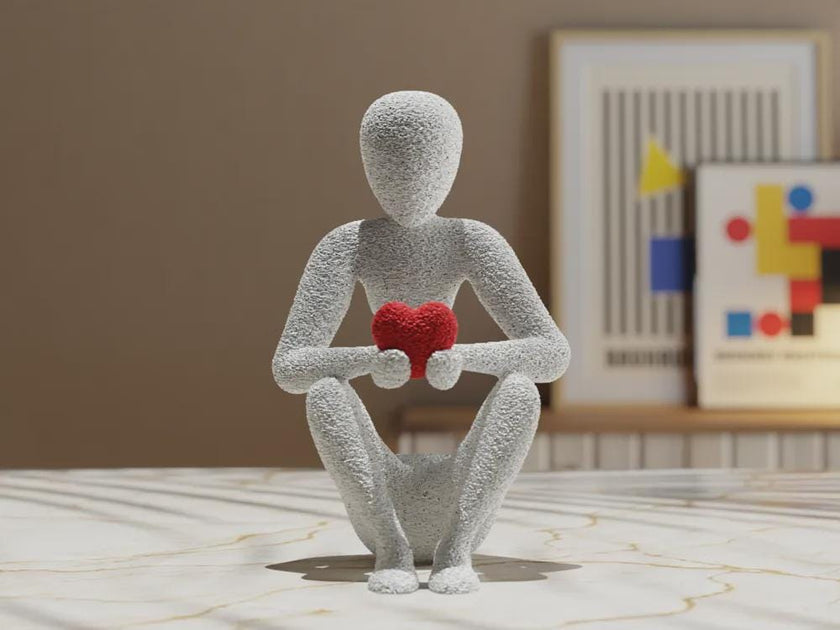 Nobody Loves Embrace Skulptur – 15cm hohe minimalistische 3D-Druck Figur, PLA Design Deko aus PLA, Kunststoff, ABS, Plastik – 3D-Druck von G3DprintsDE