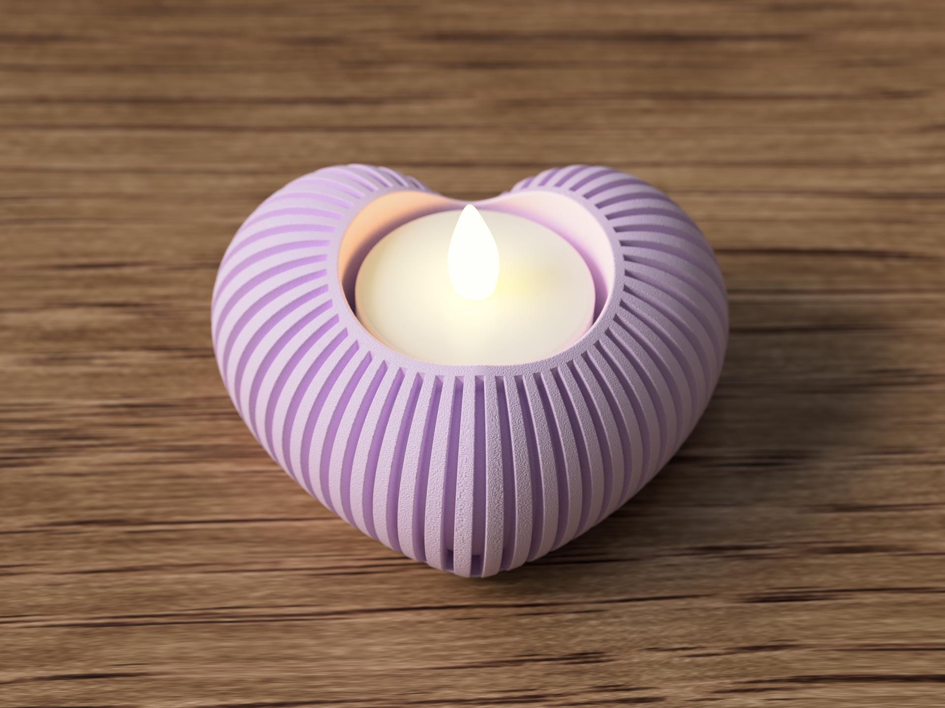 Herz-Teelichthalter – 3D-gedruckter Kerzenhalter in Herzform, romantische Deko, Geschenkidee für Valentinstag & Zuhause aus PLA, Kunststoff – 3D-Druck von G3DprintsDE