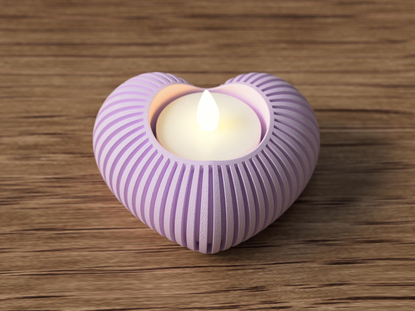 Herz-Teelichthalter – 3D-gedruckter Kerzenhalter in Herzform, romantische Deko, Geschenkidee für Valentinstag & Zuhause aus PLA, Kunststoff – 3D-Druck von G3DprintsDE