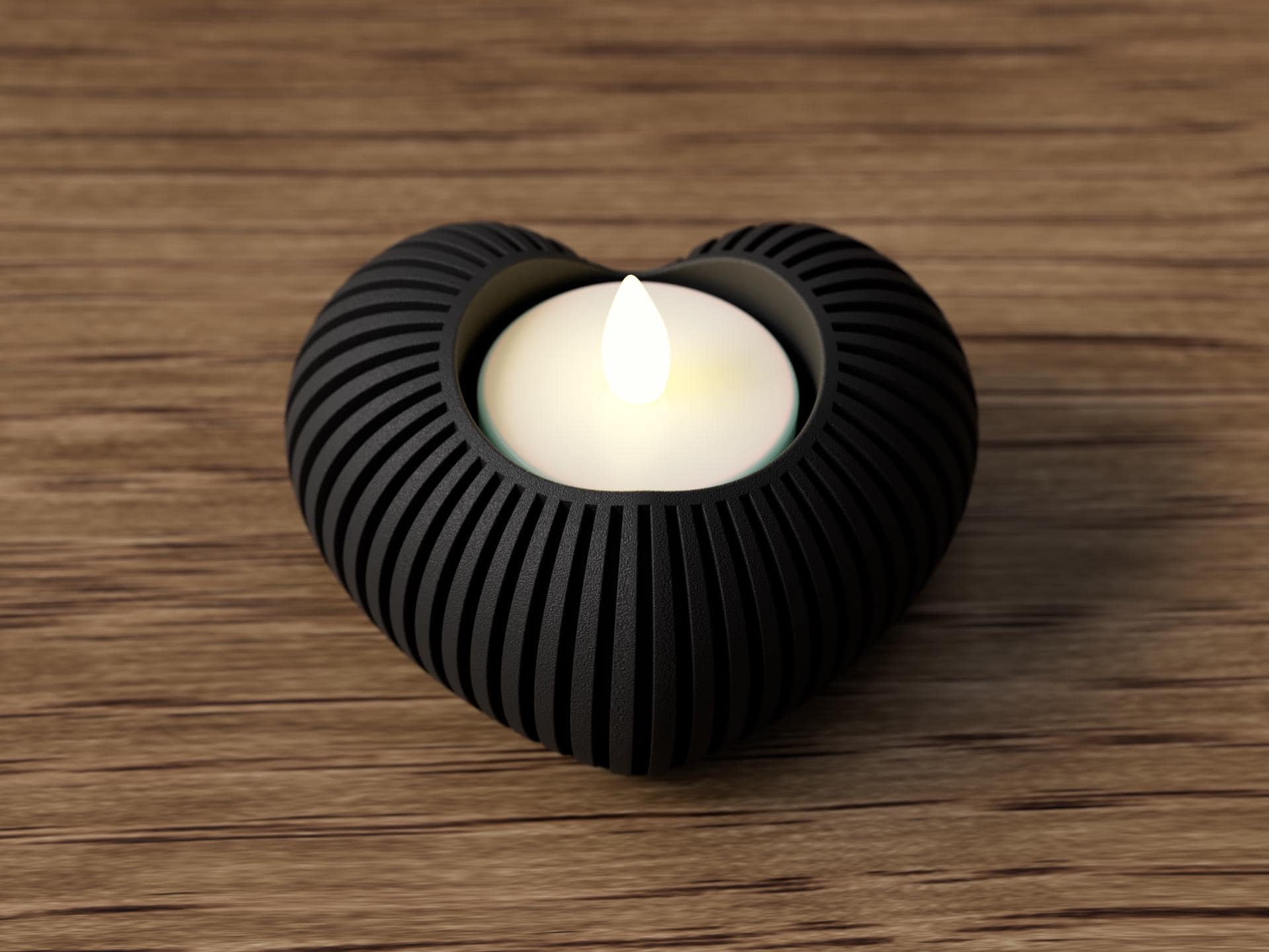 Herz-Teelichthalter – 3D-gedruckter Kerzenhalter in Herzform, romantische Deko, Geschenkidee für Valentinstag & Zuhause aus PLA, Kunststoff – 3D-Druck von G3DprintsDE