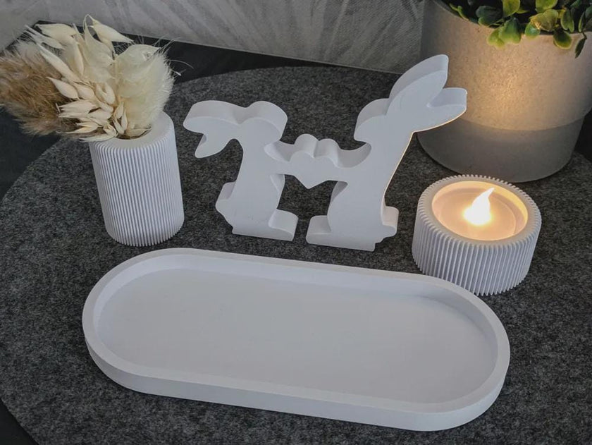 Osterhase Set 3D-Druck | Osterhasen Figuren | Moderne Osterdeko | Minimalistische Frühlingsdeko | Handgemachte Deko aus PLA, Kunststoff, 3D Druck, Plastik, ABS – 3D-Druck von G3DprintsDE