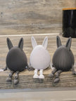 Osterhase mit Ei & beweglichen Beinen | 3D-gedruckte Osterdeko | Herz-Streifen Frühlingsdeko | Handgemachte Deko aus PLA, Kunststoff, 3D Druck, Plastik, ABS – 3D-Druck von G3DprintsDE
