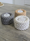 Geflochtener Teelichthalter | 3D-gedruckte Oster- & Frühlingsdeko | Rope Style Kerzenhalter | Minimalistische Heimdeko aus PLA, Kunststoff, 3D Druck, Plastik, ABS – 3D-Druck von G3DprintsDE